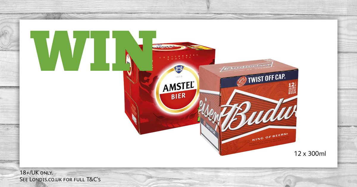 myLondis's tweet photo. 🍺 #WinItWednesday has arrived!🍺

For your chance to #WIN a case of Amstel AND a case of Budweiser, RT &amp; tell us the best snack to have a nice cold Beer with!

We hope you all had a fab 4 days off over Easter! 🕺

18+/ UK Only. Full T&amp;C's: https://t.co/YCRCZANg5N. Closes: 01/05 https://t.co/EuAwwMu7IH