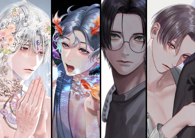 「4boys white hair」 illustration images(Oldest)