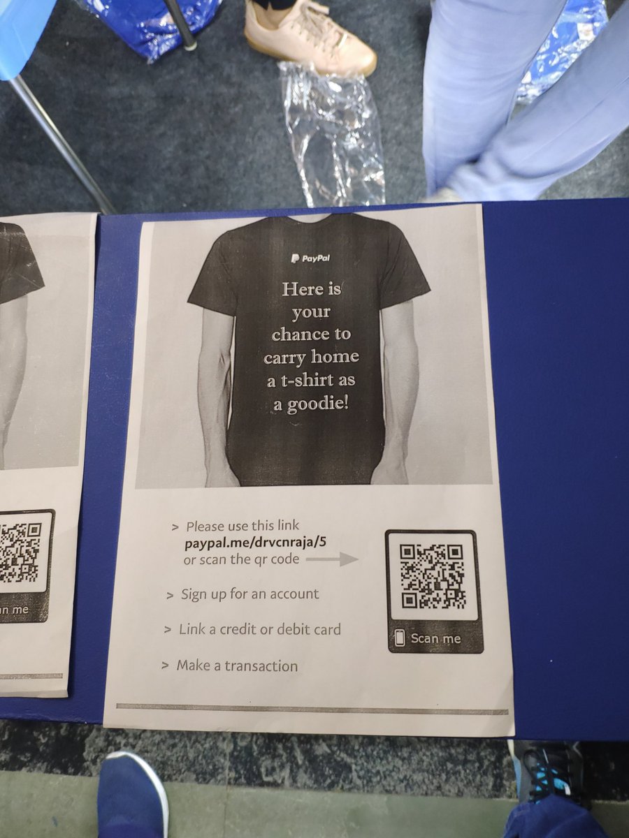 jsbi's tweet photo. @developersummit Found @PayPal to be running the most lousiest Stall in any tech conference #gids19 Asks you to send Rs 5 to one of their employees (drvcnraja) to collect a T-shirt. Why a personal account? Hope PayPal leadership is aware #paypal #india #conference https://t.co/Eaa1PO0Nnj