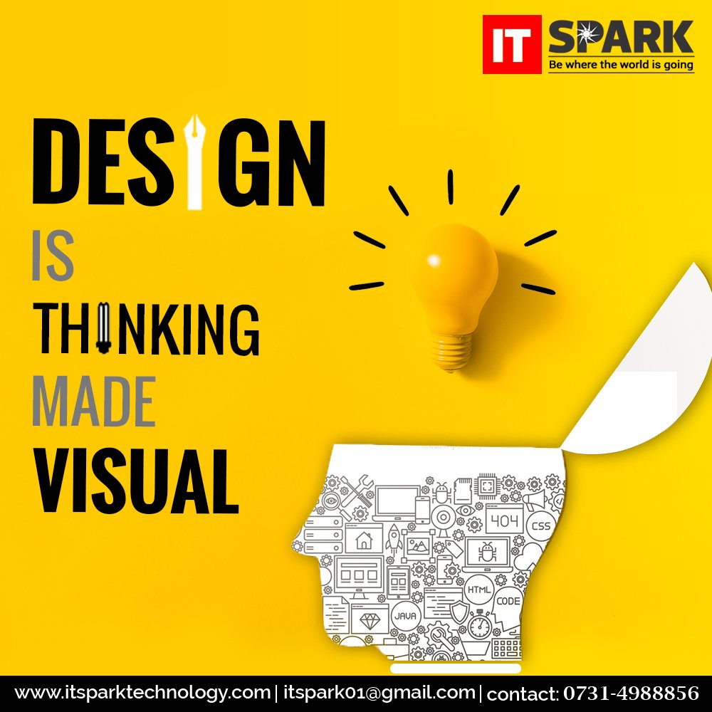 ITspark4's tweet image. &quot;DESIGN is thinking made VISUAL&quot;
#designing #webdesign #visualization #uniquethinking #webdesigncompany #postdesign #bannerdesign #promotionaldesigns #itsparktechnology #designcompany #India