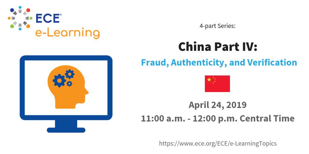 Last chance to sign up for today's #eLearning on #China: #Fraud, Authenticity, and Verification! buff.ly/2II6K3F #CredentialEvaluation