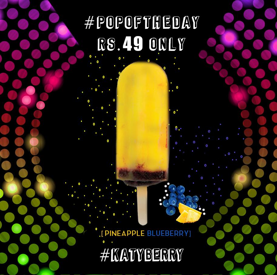 Discopopsindia's tweet photo. Pop with #KatyBerry today for Rs.49/- only. 
Wow your Wednesdays with our popular favorite Pineapple BlueBerry Popsicle
#POPoftheday offer valid across all #DiscoPops Outlets
#DiscoPopsIndia #Summer #OfferOfTheDay
#Popsicle  #FreshFruits #Wednesday #WednesdayWellness https://t.co/1X9u11kkRZ