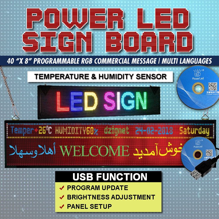 dzignet's tweet image. POWER LED SIGN BOARD/PANEL
Message Boards may also be used to advertise sales or announce events.
(Size: 40"x8") Programmable Panel #scrollingled #programable #led #ledpanel #ledlights #leddisplays #ledscrolling #temperature #advertising #dzignet #souvenir2000
Ph #: 051-2871114-5