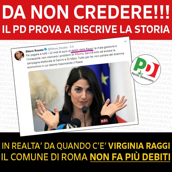 Miziok67's tweet photo. @Ettore_Rosato La colpa è solo di @matteosalvinim 
se i cialtroni come te, scrivano ste #FakeNews

#pdgameover #SalvaRoma https://t.co/A3gMTyWQyg