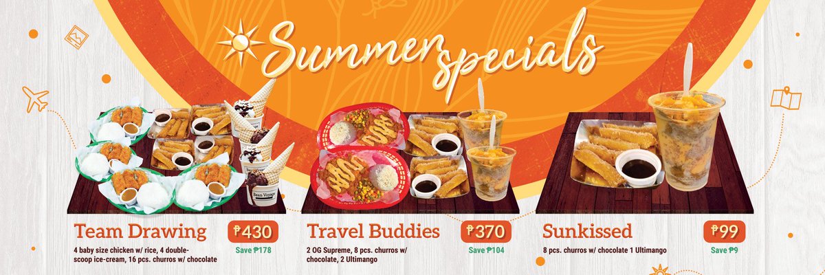 oglargechicken's tweet photo. BEAT THE HEAT with our new SUMMER SPECIALS! Check out our DESSERT COMBOS with Bean Voyage Coffee Co. Cinnamon Churros + Ultimango? YES. 

You can start availing these combos TODAY. We open at 5 PM. :) https://t.co/DqBedV0zag