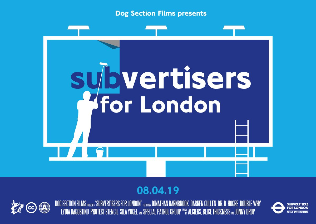 Dog Section Press (@dogsectionpress) on Twitter photo Watch #SubvertisersforLondon now on our Dog Section Films <a href="/Vimeo/">Vimeo</a> channel:
vimeo.com/dogsection/sfl
Feat: <a href="/barnbrook/">jonathan barnbrook</a> <a href="/darren_cullen/">Spelling Mistakes Cost Lives (Bsky: @darrencullen)</a> <a href="/subvertiser/">dr.d. a.k.a. Subvertiser STREET ARTIST</a> @sila_yucel1 <a href="/protestencil/">Protest Stencil</a> <a href="/SpecialPatrols/">Special Patrol Group</a> <a href="/BrandalismUK/">Brandalism</a>
Music: <a href="/AlgiersMusic/">Algiers</a> <a href="/JonnyDrop/">Jonny Drop</a> / Titles: @revoltmatt
<a href="/creativecommons/">Creative Commons</a> Watch #SubvertisersforLondon now on our Dog Section Films <a href="/Vimeo/">Vimeo</a> channel:
vimeo.com/dogsection/sfl
Feat: <a href="/barnbrook/">jonathan barnbrook</a> <a href="/darren_cullen/">Spelling Mistakes Cost Lives (Bsky: @darrencullen)</a> <a href="/subvertiser/">dr.d. a.k.a. Subvertiser STREET ARTIST</a> @sila_yucel1 <a href="/protestencil/">Protest Stencil</a> <a href="/SpecialPatrols/">Special Patrol Group</a> <a href="/BrandalismUK/">Brandalism</a>
Music: <a href="/AlgiersMusic/">Algiers</a> <a href="/JonnyDrop/">Jonny Drop</a> / Titles: @revoltmatt
<a href="/creativecommons/">Creative Commons</a>