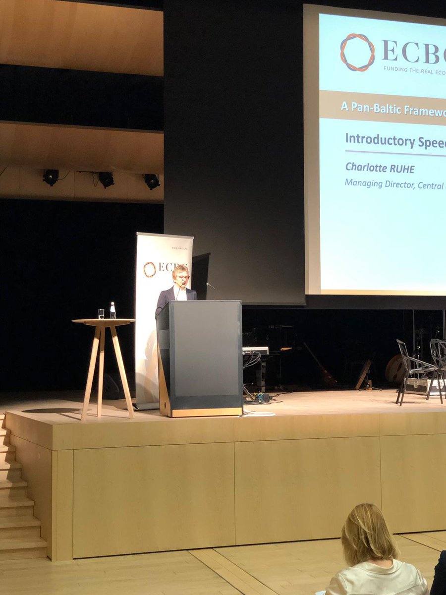 Insightful speech from <a href="/EBRD/">The EBRD</a> Charlotte Ruhe on the use of CB in support of the EBRD mission to aid the develop. of market-oriented economies in Central &amp; Eastern EU through policy engagement &amp; reform via real investment.CB is opening up long term funding options for #Baltic banks