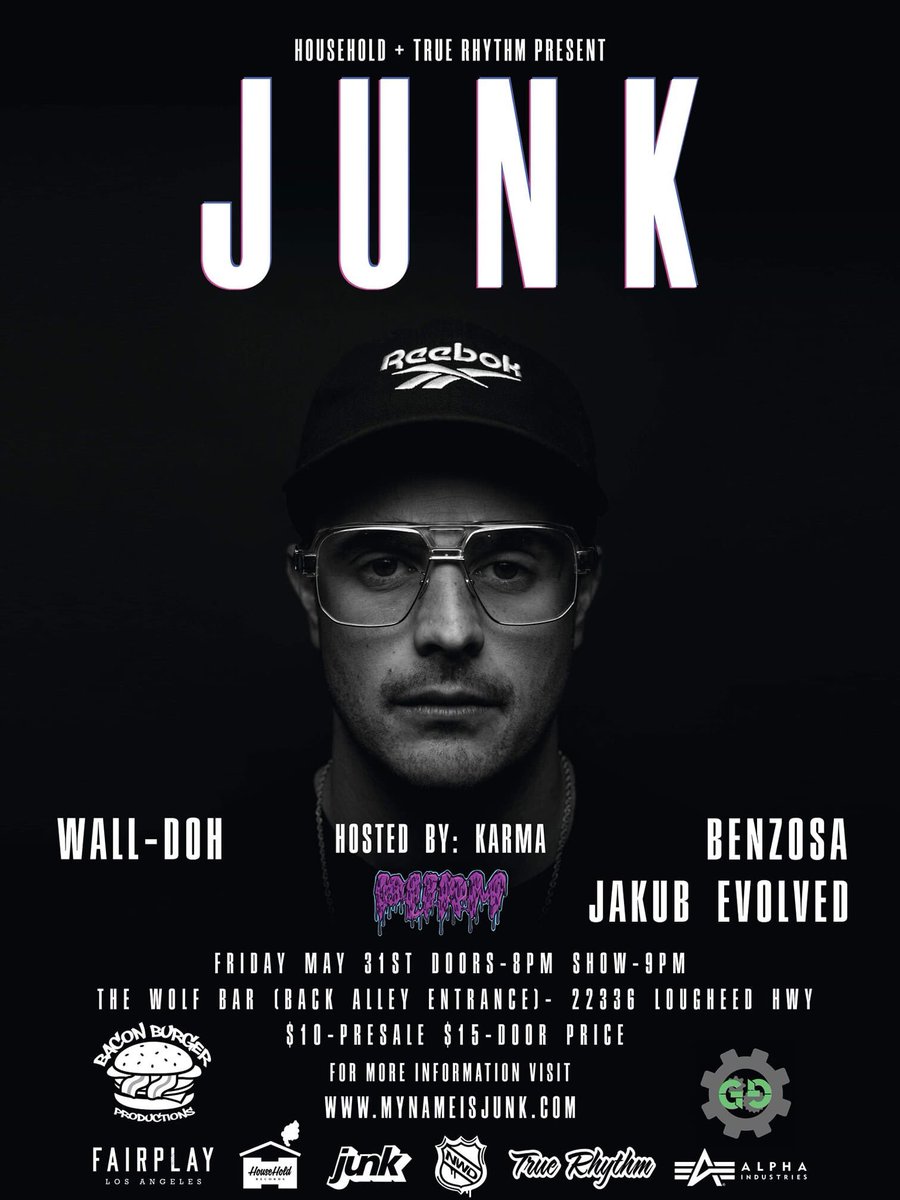 mynameisjunk_'s tweet photo. MAPLE RIDGE MAY 30TH! 2nd Leg kick off of my #TogetherInPiecesTour. #Household #TrueRhythm w/@cratecrusader + @JakubEvolved https://t.co/SReRcoys6u