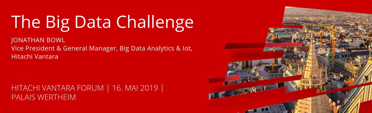 The #BigData Challenge: Treffen Sie #HitachiVantara VP und GM Jonathan Bowl (<a href="/bowl_j/">Jonathan Bowl</a>) auf dem #HitachiVantaraForum am 16.05. in Wien. ow.ly/zcWR30o4EsM #IoT #Analytics