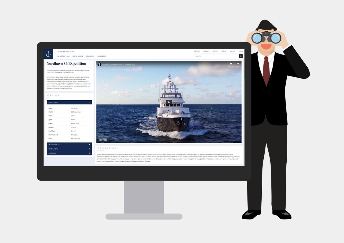 ideaswebuild's tweet photo. Sneak peek at a work in progress for the The Digital Captain - Featuring a custom-built framework with advanced custom fields to allow for user-generated content and paid listing capabilities, the site promises to be a 'one-stop source of boat porn'. (Not of the intimate kind) 🙈 https://t.co/lGDEXpyo0B