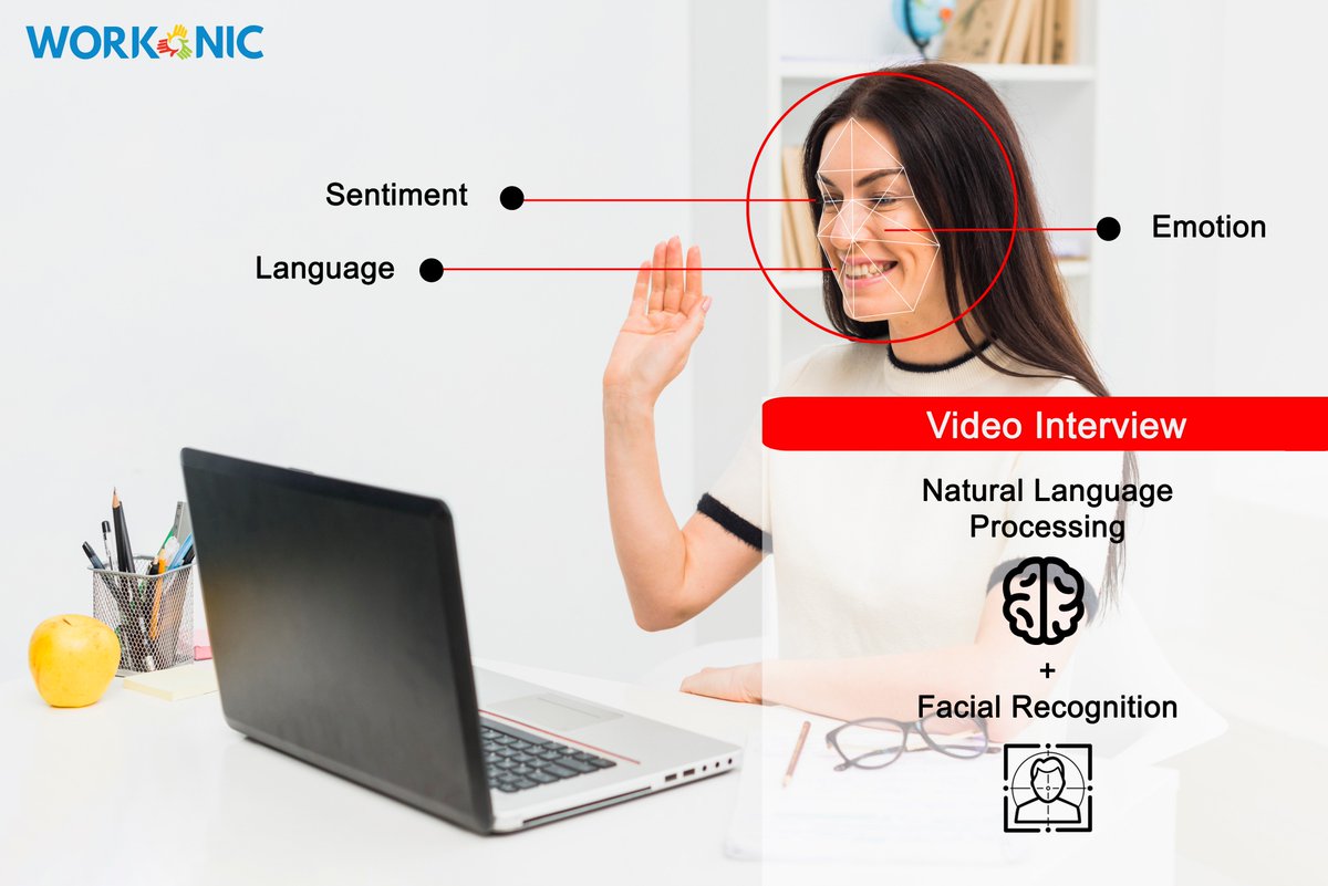 workonic's tweet photo. Learn how Artificial Intelligence can conduct interviews for you and send back a report on how the candidate did using Natural Language Processing and Facial Recognition: https://t.co/8j41Vl9DT5

#artificialintelligence #ai #interview https://t.co/cY2p6oZJU5