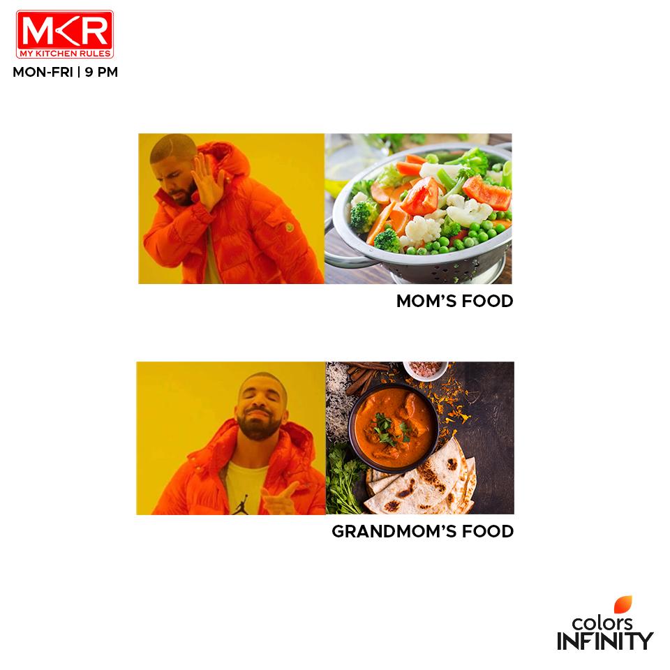 colors_infinity's tweet photo. Who went to Grandma when Mom was high on veggies?
If you love all home-cooked food, let #MyKitchenRules U.S. Season 1 inspire you on weeknights at 9 PM. #MKRonInfinity https://t.co/dVmTHzzh4U