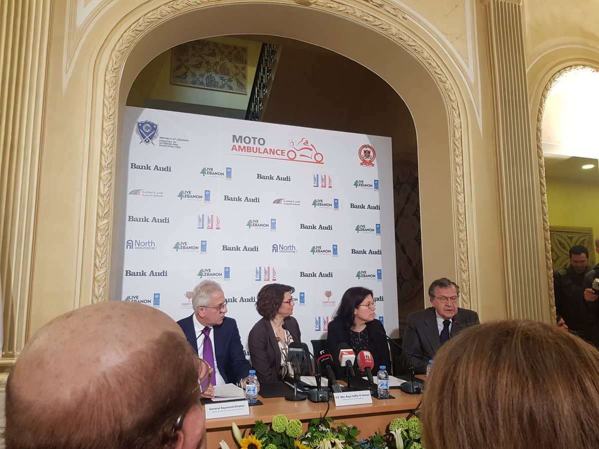 معالي وزير الداخلية والبلديات رئيسة اللجنة الوطنية للسلامة المرورية تطلق مشروع Moto Ambulance مع الدفاع المدني لتسيير دراجات نارية في خدمة الإسعاف والإنقاذ على الطرقات اللبنانية.
#سلامة_مرورية 
<a href="/rayaelhassan/">Raya Haffar El Hassan</a>