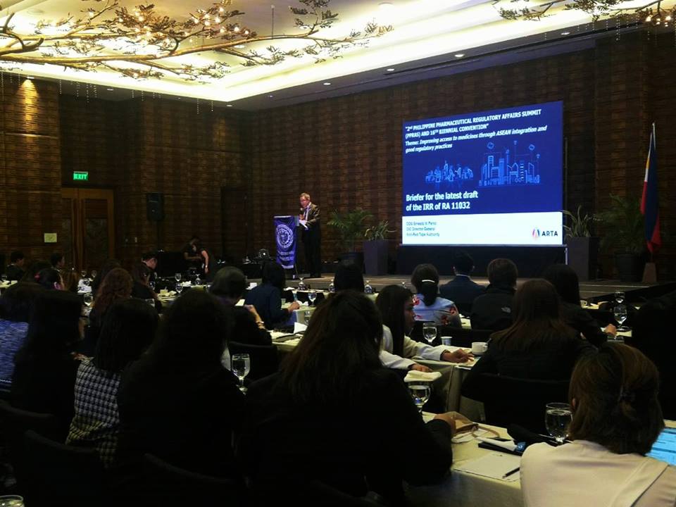 ARTAgovph's tweet photo. DDG Ernesto Perez spoke about the Ease of Doing Business Law at the 2nd Philippine Pharmaceutical Regulatory Affairs Summit and 16th Biennial Convention. 💊💉 We are glad to be able to spread the good news that is RA 11032 to the Pharmaceutical Industry. 🇵🇭⚡️#ARTalks #ARTAGovPh https://t.co/iIQx20bITC