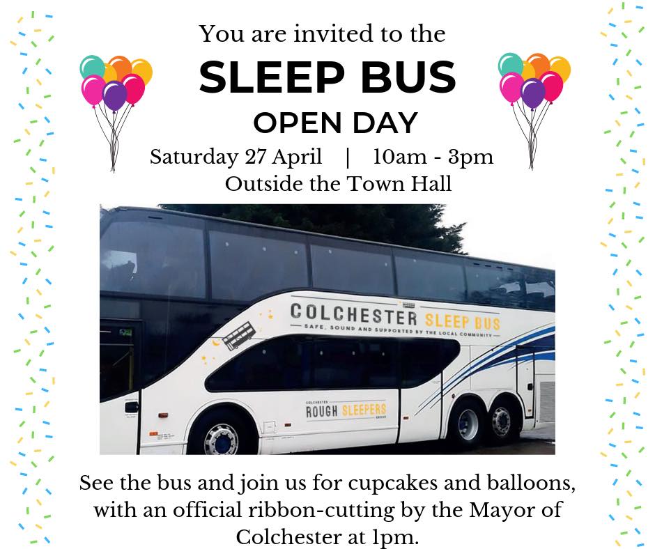 ColchesterRSG's tweet photo. BIG news: we're having an Open Day for our bus on the High St this Saturday. We've got cupcakes and balloons, and even the Mayor is coming along. What more could you possibly want? We hope to see you there! RTs hugely appreciated 🚌 https://t.co/sn2iH64thk