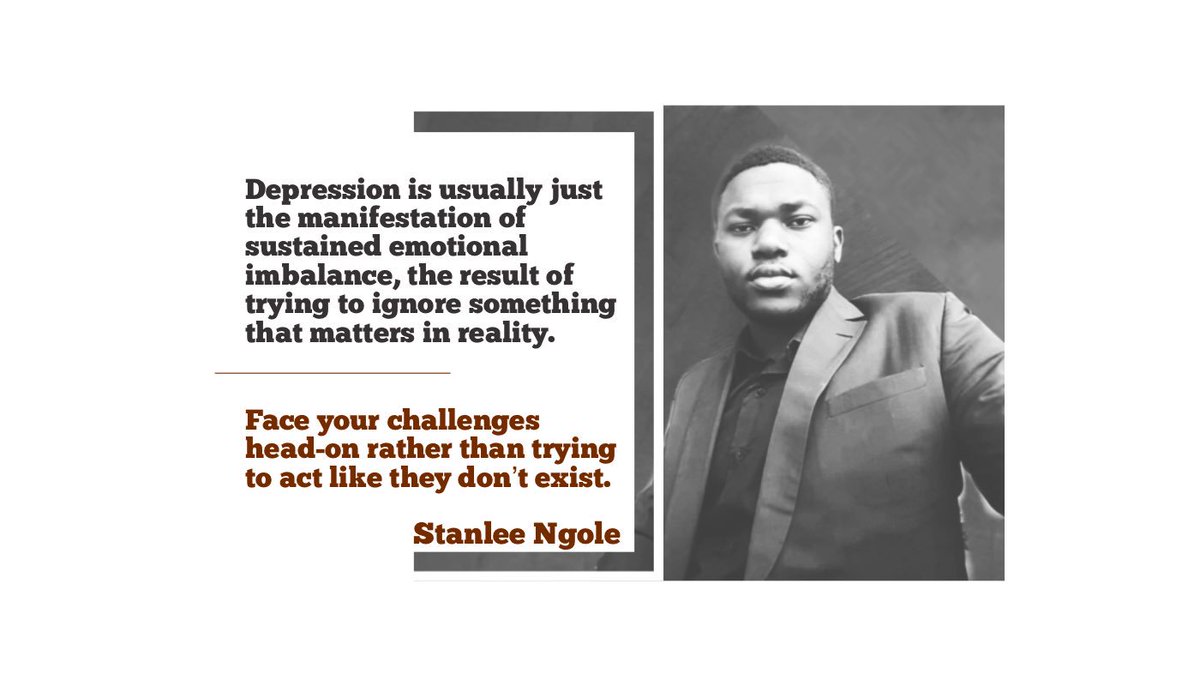 strategycabinet's tweet photo. Depression is usually just the manifestation of sustained emotional imbalance, the result of trying to ignore something that matters in reality.
Face your challenges head-on rather than trying to act like the don’t exist.
#coachEd https://t.co/9W5YIawBJF