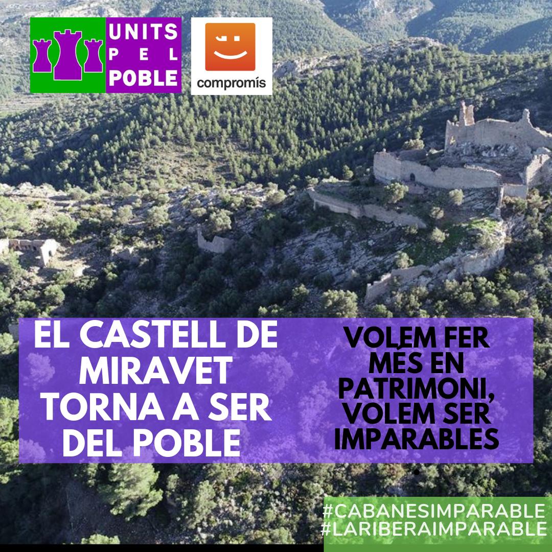 Unitspelpoble's tweet photo. Fa tres anys vam començar el canvi imparable per a Cabanes i la Ribera😀, fes que el canvi no pare, i entre tots i totes puguem anar a +. 
En patrimoni, hem aconseguit que el Castell de Miravet siga del poble i iniciar nous accessos i les primera actuacions, volem més👍#Cabanes https://t.co/x4l5XNo0yc