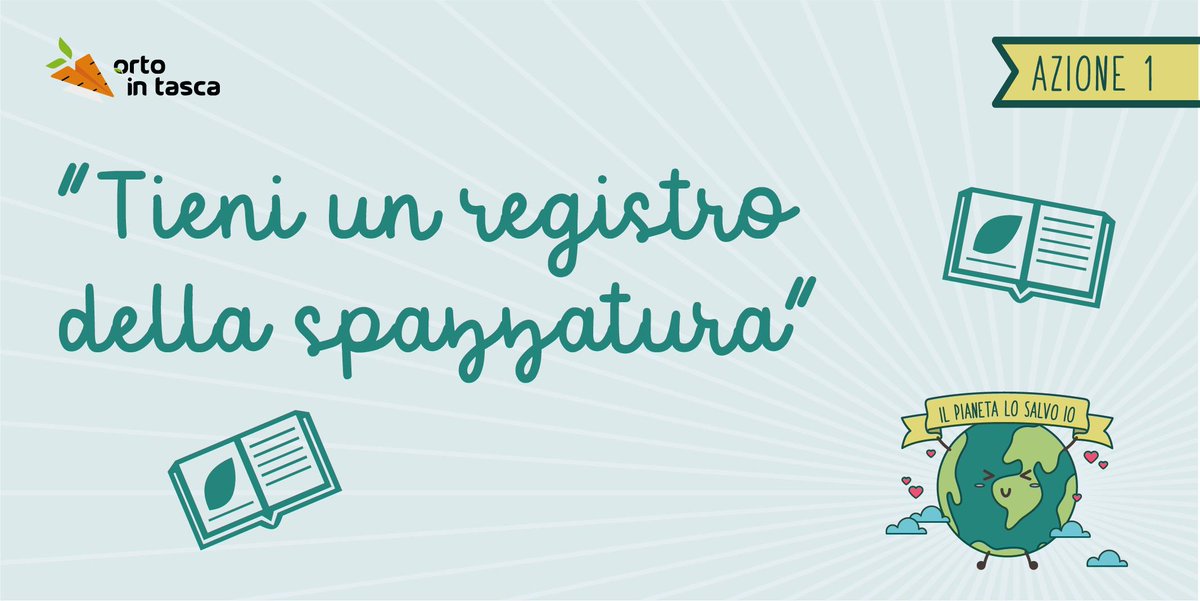 Il pianeta lo salvo io! Da questa settimana si inizia con le nostre azioni per cambiare.

Tenete quindi un registro della spazzatura per elencare tutto quello che si poteva salvare o evitare di comprare.

#IlPianetaLoSalvoIo #OrtoInTasca #zerowaste #unsolopianeta