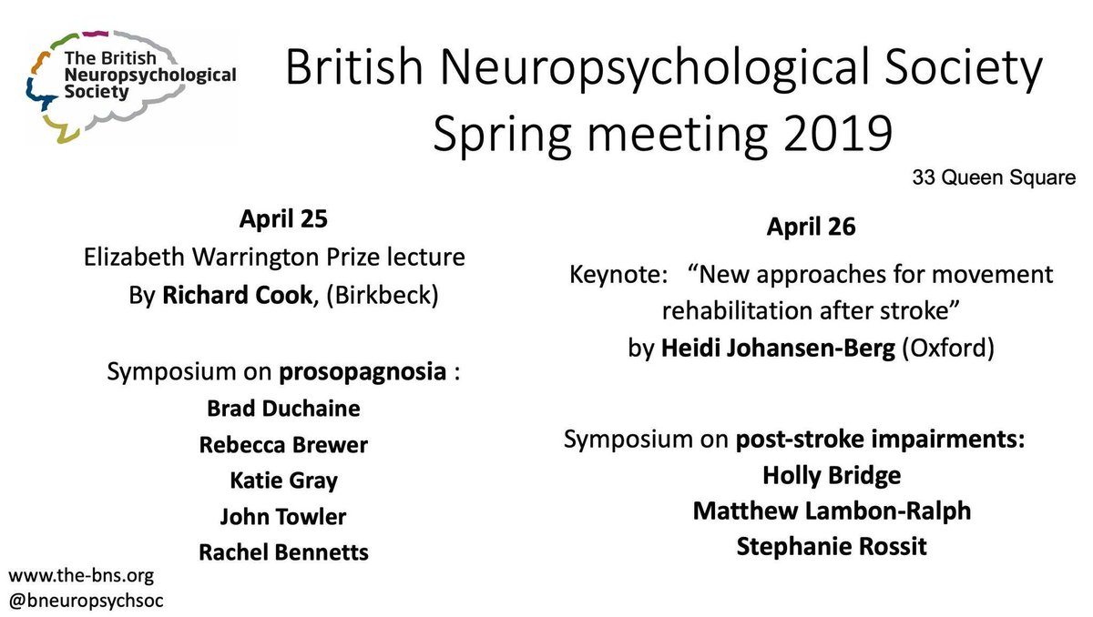 The #BNSSpring2019 meeting is tomorrow and friday. If you are attending, please register here: is.gd/WKZY2m by 5.00 pm today. Looking forward to seeing you there! @NeleDemeyere <a href="/DONBPS/">BPS DoN</a>