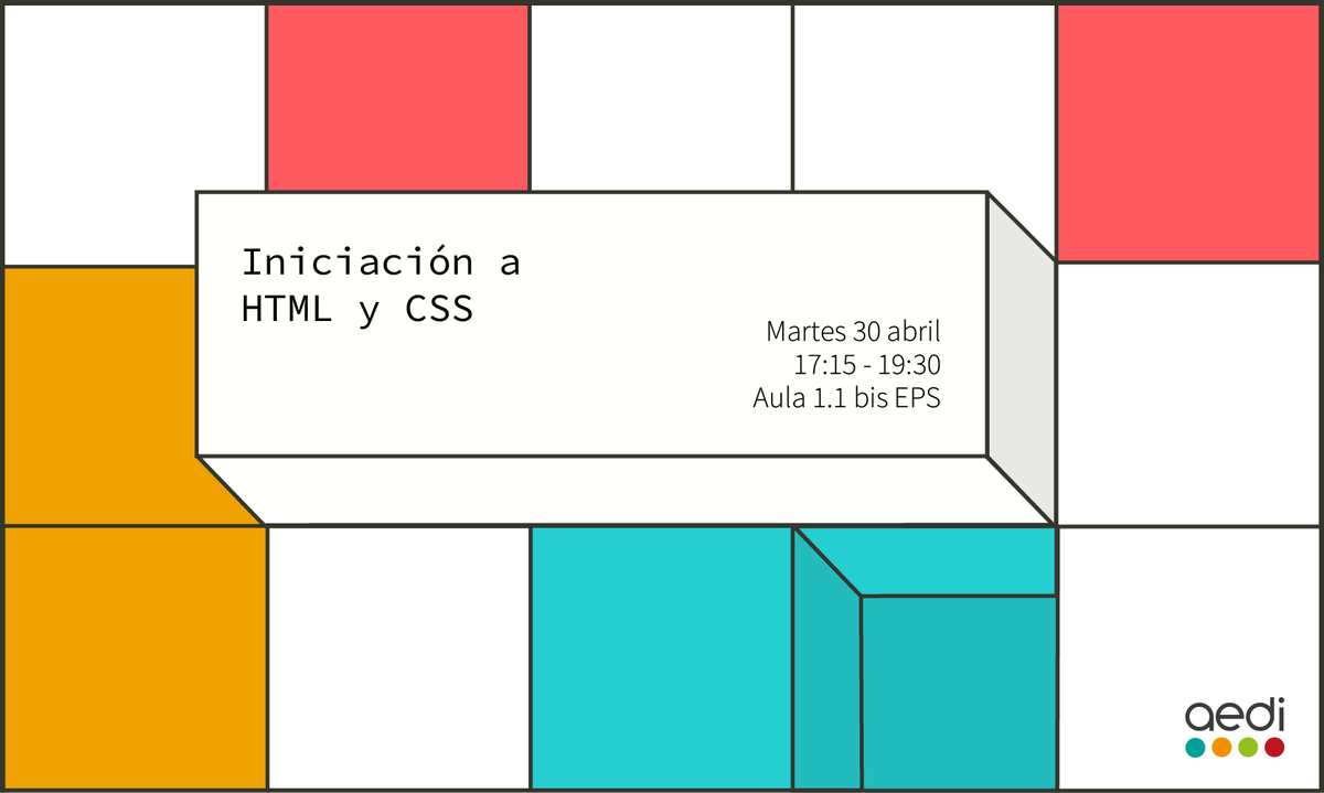 AEDISevilla's tweet photo. El martes 30 de Abril os traemos un taller de creación de páginas web estáticas mediante html y css impartido, nada más y nada menos, que por el diseñador de la web de AEDI y de la #7SCD.
Las plazas se abren hoy miércoles 24 de Abril a las 12:00.
Más info en la web. https://t.co/AYM90bi2BJ