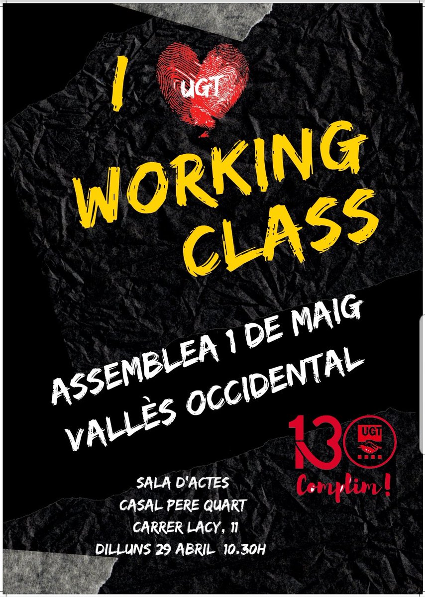 Posem de nou en valor la identitat de Classe!!! ✊🏾
Us hi esperem aquest proper dilluns a Sabadell #ClasseTreballadora #Identitat #Assemblea #SomDrets #SomLluita