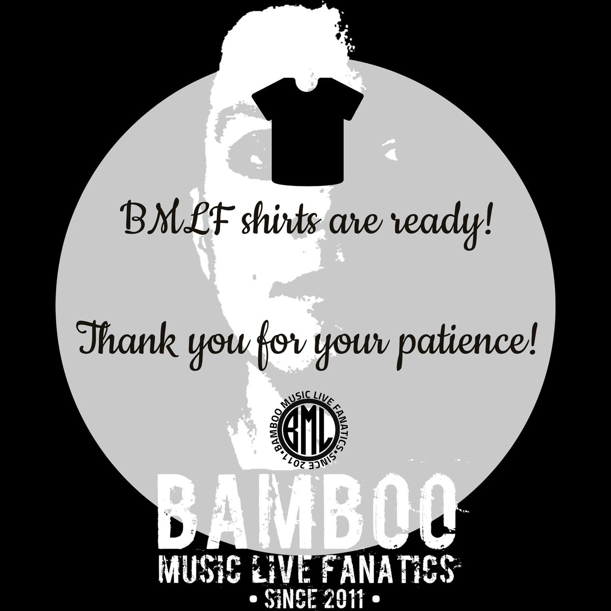 BMLFanatics's tweet photo. Hello everyone! The long wait is over! We will be shipping all your shirts as soon as possible. Thank you very much for waiting!
#BMLFanatics #BMLFamily #BMLFriends #BambooMusicLive https://t.co/nnsO4az7lm