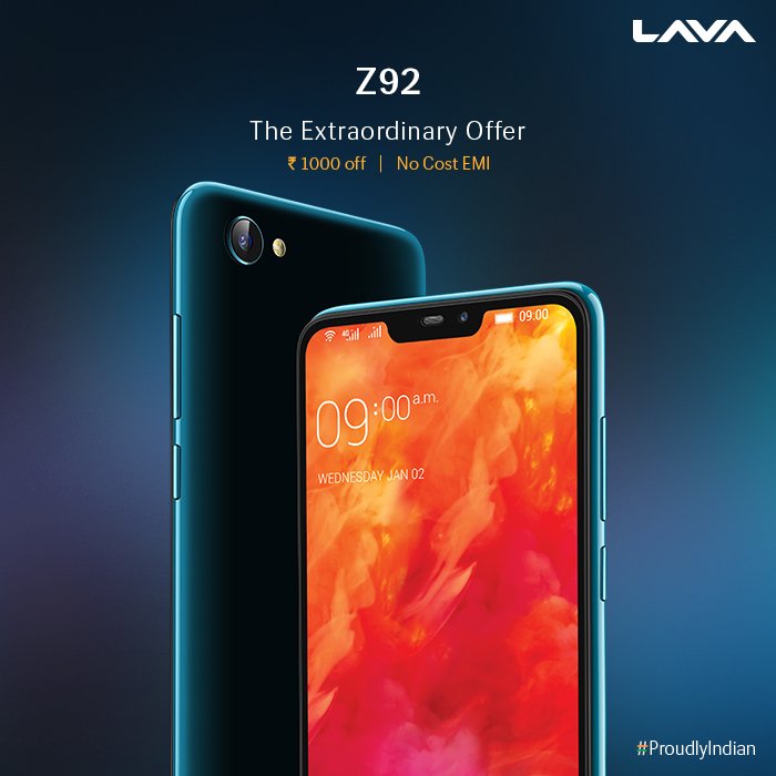 LavaMobile's tweet photo. With the power to capture the many sides of you, the Lava #Z92 is the phone that goes hand in hand with your colourful life. What’s best, it’s now available at a discount of ₹ 1000/-
Get it now @ just ₹ 8,999: https://t.co/ekCn1isbwM https://t.co/pALUto4lVD