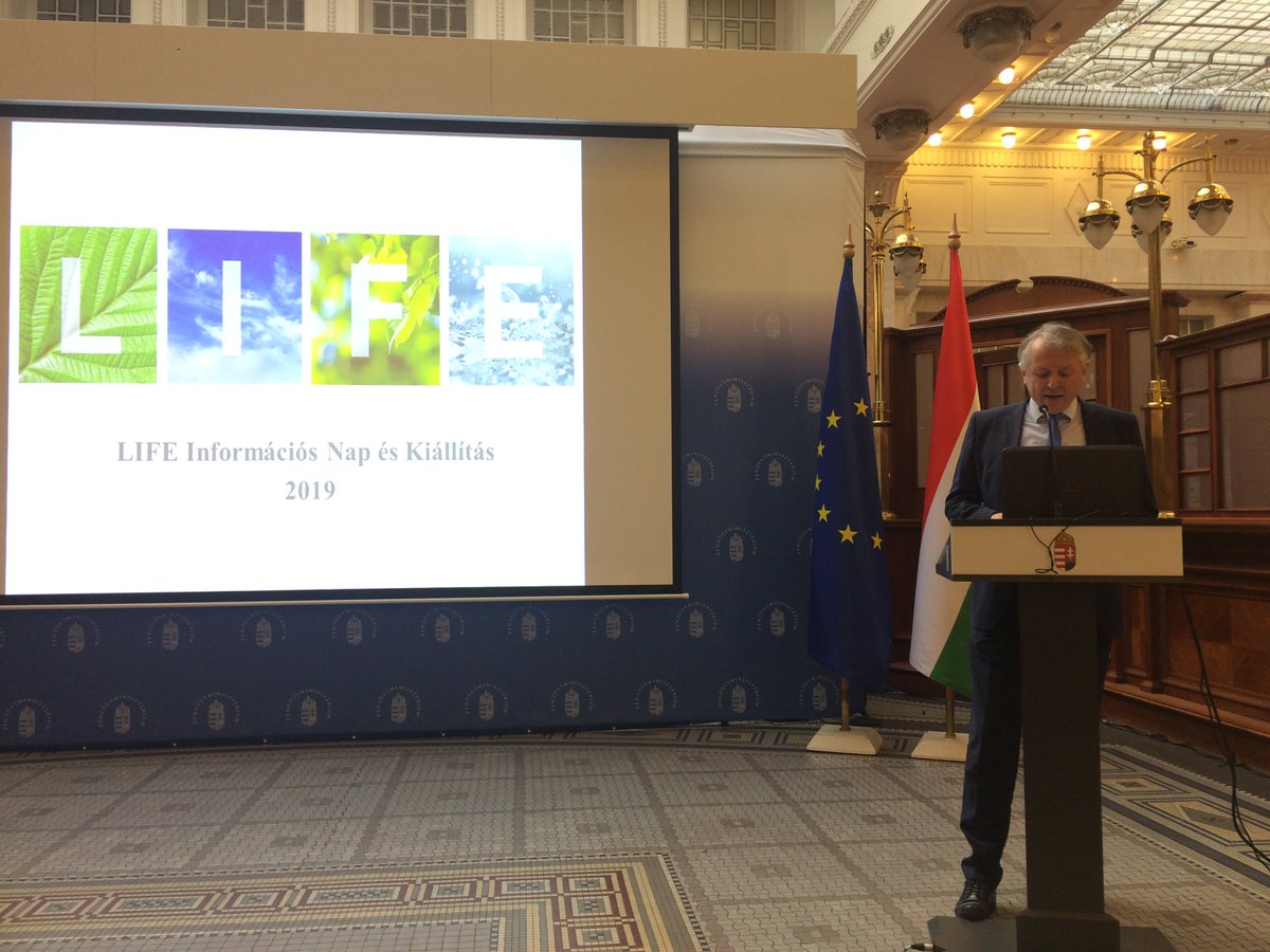 hu_ncp's tweet photo. Engaging your decision-makers is a must towards the success of LIFE! Welcoming remarks by Hungarian State Secretary for Energy and Climate Policy at 2019 LIFE National Infoday.' @LIFEProgramme #ClimateAction #CleanEnergy #EULife19 https://t.co/9tljegrXTe