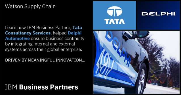 luciapapagno's tweet photo. Learn how IBM Partner Tata Consultancy Services helped Delphi Automotive integrate internal and external systems across their global enterprise. #WatsonSupplyChain @TCS https://t.co/tL4k7pHxZ2 https://t.co/0yWPbXgRkO