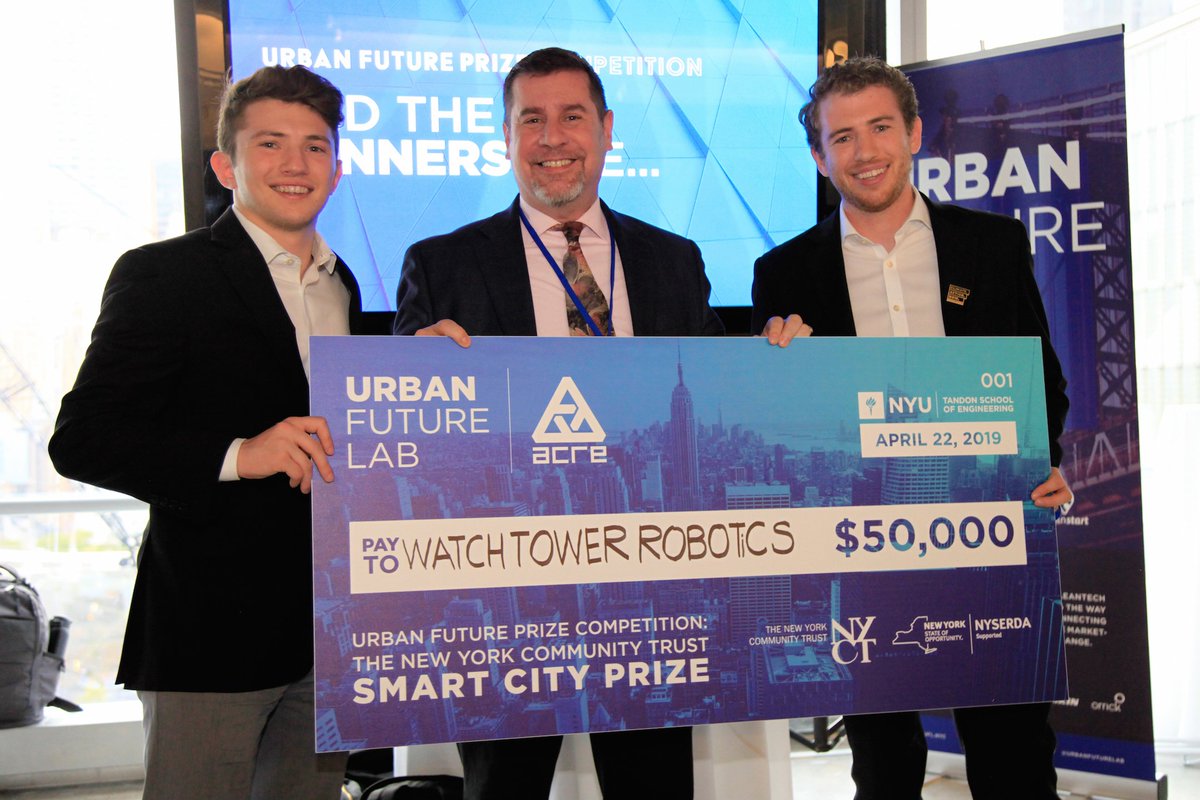 UrbanFutureLab's tweet image. After a day spent recovering from the #UrbanFutureSummitNYC we&apos;re excited to announce the winners of the Urban Future Prize Competition - Watchtower Robotics in the #SmartCity track and @AmperonCo in the #SmartGrid track. Congrats to both Co&apos;s and thank you to @EcoArturoNYC!!