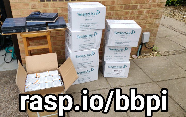 Some freshly cut Perspex parts, deliveries of Mail Lites and a large box of breadboards. #progress on rasp.io/bbpi