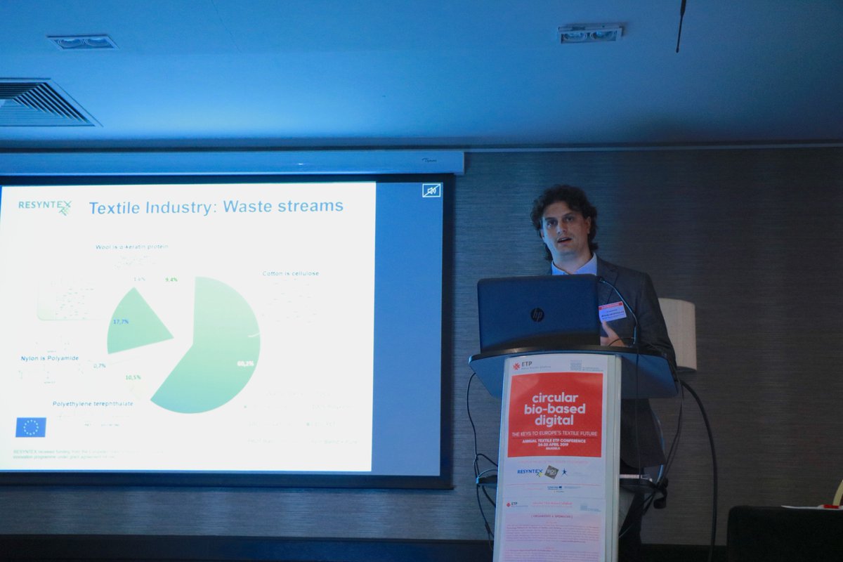 RESYNTEX (@resyntex) on Twitter photo Athanassios Nikolakopoulos from <a href="/ntua/">National Technical University of Athens</a> talks about research results, pilot plant development and textile industry waste streams #etptextile Athanassios Nikolakopoulos from <a href="/ntua/">National Technical University of Athens</a> talks about research results, pilot plant development and textile industry waste streams #etptextile