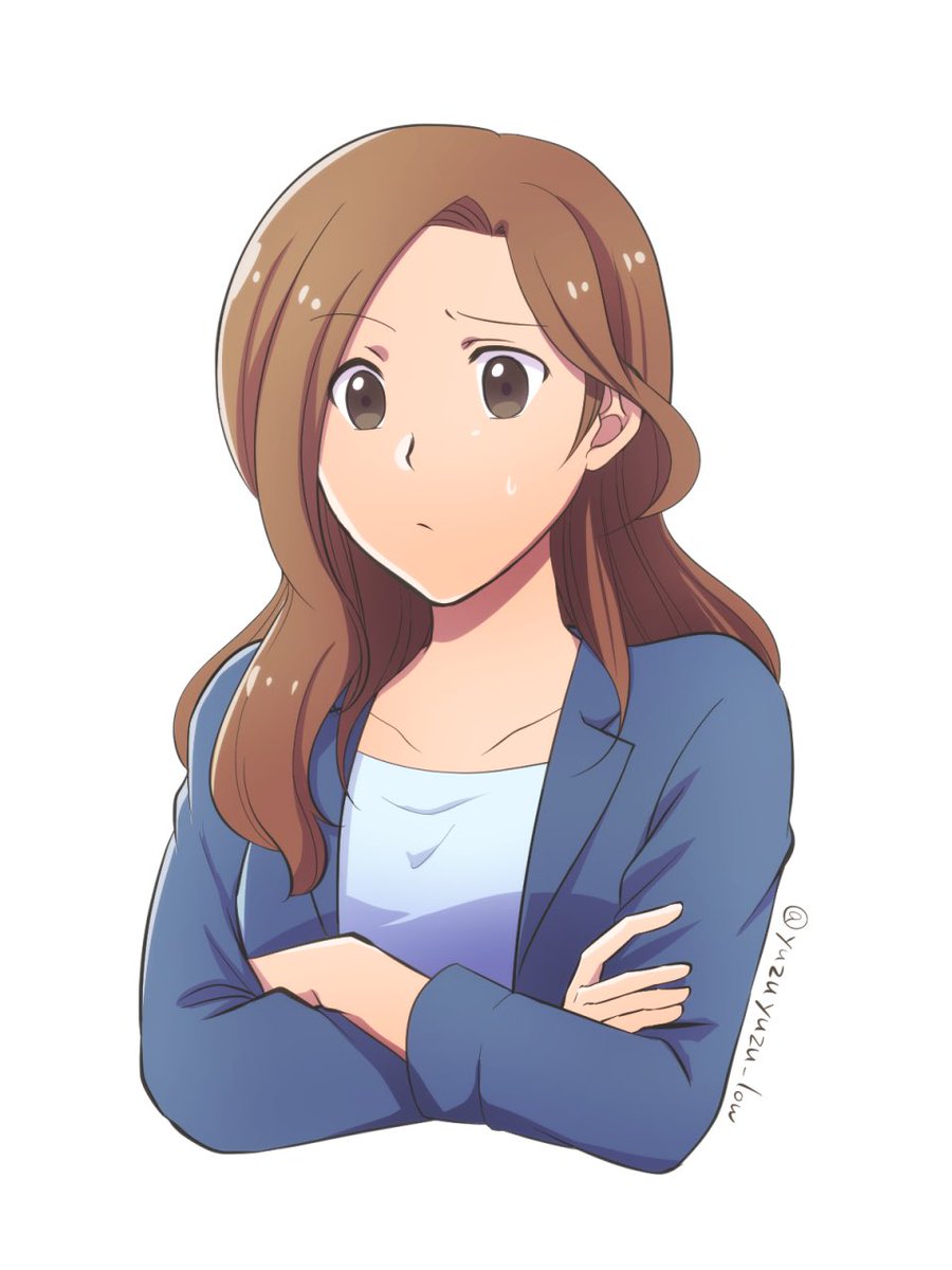 ট ইট র 柚木ロウ ゆずさくらや 広告漫画家 カットイラスト練習 続編 昨日描いた困った顔のolさんイラストの塗りが違うverです 左 シンプル塗り 右 グラデ塗り 左は漫画向き 右は表紙やアイキャッチ向きの塗り方です