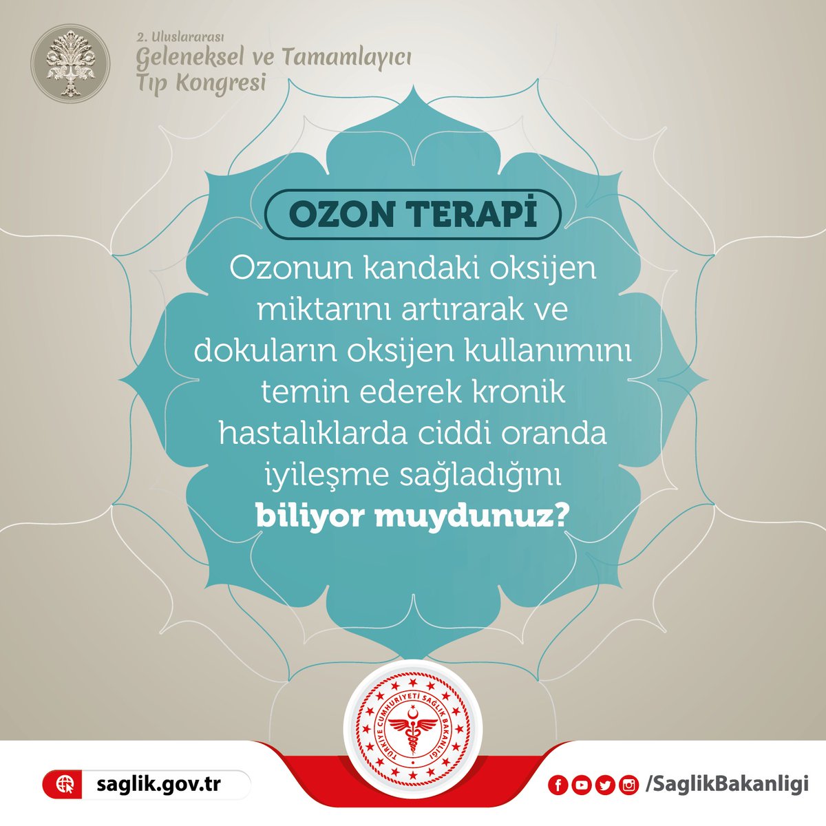 Ozonun kandaki oksijen miktarını artırarak ve dokuların oksijen kullanımını temin ederek kronik hastalıklarda ciddi oranda iyileşme sağladığını biliyor muydunuz? #DozundaYerinde