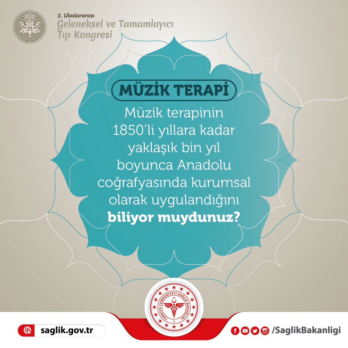 Müzik terapinin 1850’li yıllara kadar yaklaşık bin yıl boyunca Anadolu coğrafyasında kurumsal olarak uygulandığını biliyor muydunuz? #DozundaYerinde