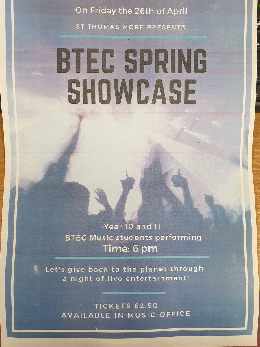 STM_Mus's tweet image. THIS FRIDAY! Come and listen to our talented year 10 and 11 BTEC Music students. 6pm. Tickets £2.50