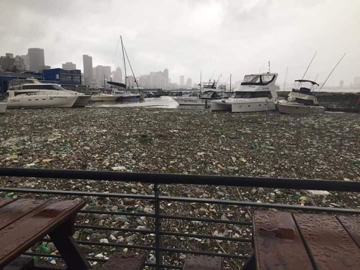As we come to terms with the devastation caused by the #DurbanFloods &amp; what has been confirmed to be the loss of 32 lives, I'm left disturbed at the pollution from illegal dump sites &amp; irresponsible behavior that was washed away by the storm and landed in the #DurbanHarbour(1/3)