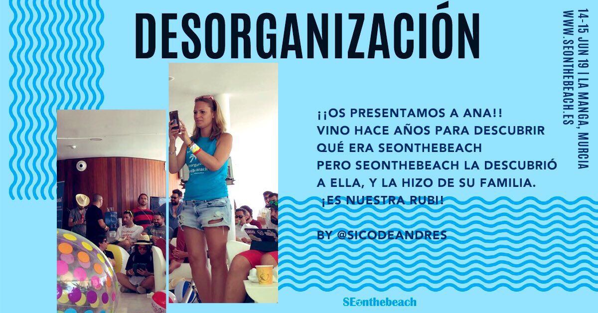 seonthebeach's tweet photo. 🌀¡Seguimos presentando a la #Desorganización!
✔️Es el turno de Ana @ana_diazdelrio 🎉🎊
🔹”Vino hace años para descubrir qué era #SEonthebeach, pero SEonthebeach la descubrió a ella y la hizo de su FAMILIA. Es nuestra rubi❗️”. By @sicodeandres
#SOB19 #SOB19iscoming https://t.co/n7JwbR4tiv