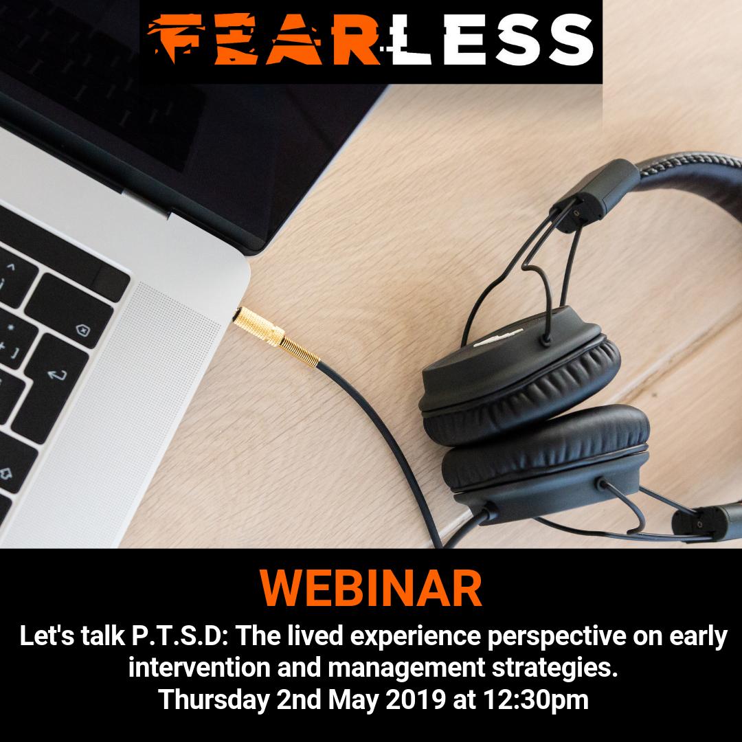 Have you registered for our next free webinar yet? Hear why <a href="/BelindaNeil/">Belinda Neil</a> believes early intervention is key, management tools &amp; why she is passionate about the work FearLess do.🧡 Register here: ow.ly/p2q730op4cZ   

#FearlessPTSDAustNz #PTSDconversation #PTSDAustNZ