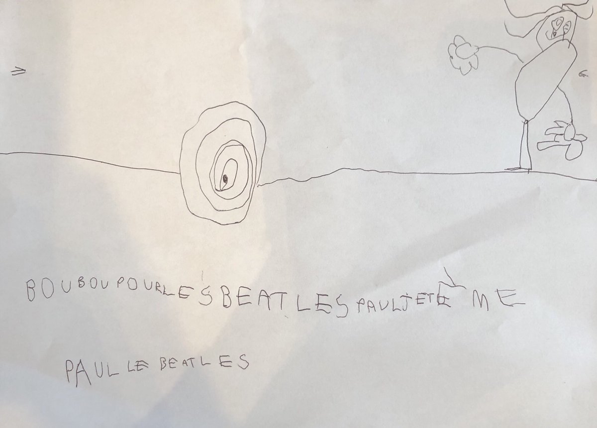 Gregoireoff's tweet photo. .@PaulMcCartney my 4-year-old daughter drew something for you saying « Paul I love you, Paul the beatle » , yesterday she said : « I want to give something to Paul because I love him » and here it is! Enjoy your day @thebeatles https://t.co/617dtrCYjX