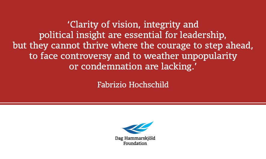 DagHammarskjold's tweet image. Join us in celebrating #diplomacyday with the launch of our new publication: Courage and Integrity in @UN Leadership by @HochschildF. ow.ly/9q2s30ovD5R

#ICS100 #multilateralism100