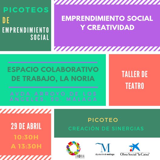 ⚠️ ¡¡Atención!! Se aplaza el evento "Picoteos de Emprendimiento Social" al lunes 6 de mayo. Programa e inscripción:  <a href="/lanoria_mlg/">La Noria</a> <a href="/actuaemocion/">Actúa Emoción Escénica.</a> <a href="/poetopiaORG/">Poetopía</a> <a href="/RCEstrategicas/">Red de Cátedras Estratégicas</a> @EstrategicosUMA