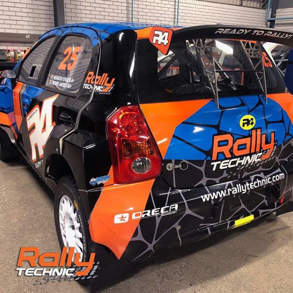 Oreca's tweet photo. 🧨 D-2 before the start of 2019 Rally of South Africa (26-27 April)... @HergenF and his co-driver @Pierre397 are ready to fight in the #ToyotaEtiosR4! #RallyTechnic #R4 #KitR4 https://t.co/ieeaEyhous