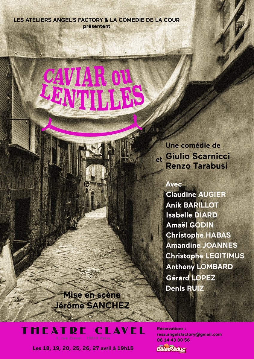 GLopezComedien's tweet photo. Cette semaine, les 3 dernières représentations de CAVIAR OU LENTILLES… Réservez vite les dernières places, c’est quasiment COMPLET !
Les jeudi 25, vendredi 26 &amp; samedi 27 avril à 19h15 au Théâtre Clavel.
Réservations : https://t.co/sZOUnpHRvD https://t.co/HbRZFqMRGr