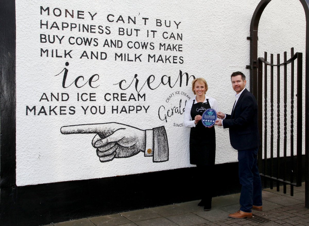 VisitScotNews's tweet photo. Family business @Geraldos_Largs has become #Ayrshire's first ever ⭐️⭐️⭐️⭐️⭐️ Tourist Shop! The shop produces its own luxury ice-cream and specialises in handmade chocolates, premium spirits and a range of seasonal gifts 🍨🎁🍾https://t.co/V2rd6AyuUI https://t.co/yKqlGKils8
