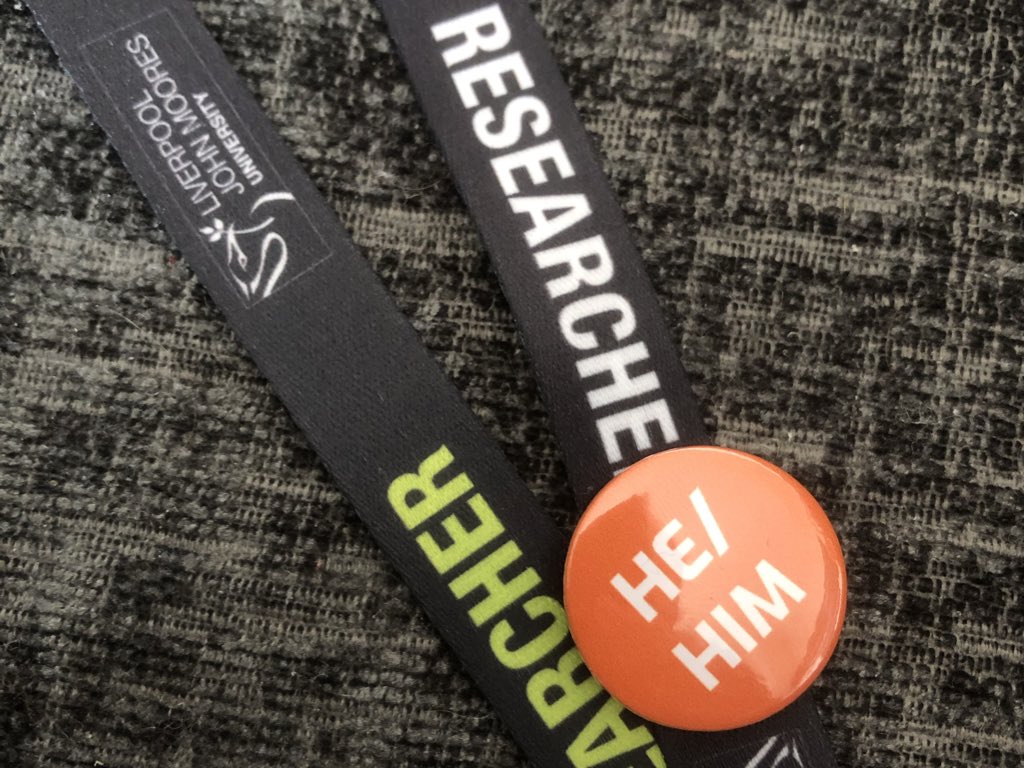 MikeHollows's tweet photo. Today, I’ve added this badge I got at #Eastercon70 to my university lanyard. Not because it’s important to me, but because it’s important to others, and let’s face it, if a small gesture can help make the world just that little better then it’s worth it. https://t.co/UhGzdeTPkZ