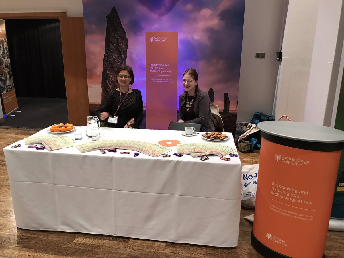 archaeologycoll's tweet photo. We’re in, we’re set, we have chocolate! It’s #CIfA2019! Come and say hi to Rachael, Becky and Charley! https://t.co/Ia0i4s21J5