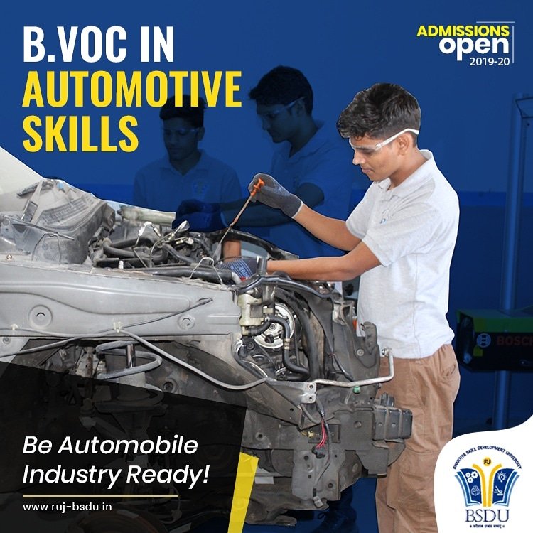 BsduOfficial's tweet image. B.Voc #Program in #Automotive #skills will equip the students with all necessary and essential attributes to service, maintain and overhaul various types of automobiles.
Visit ruj-bsdu.in to apply for #admission in the programme.
#AdmissionOpen
