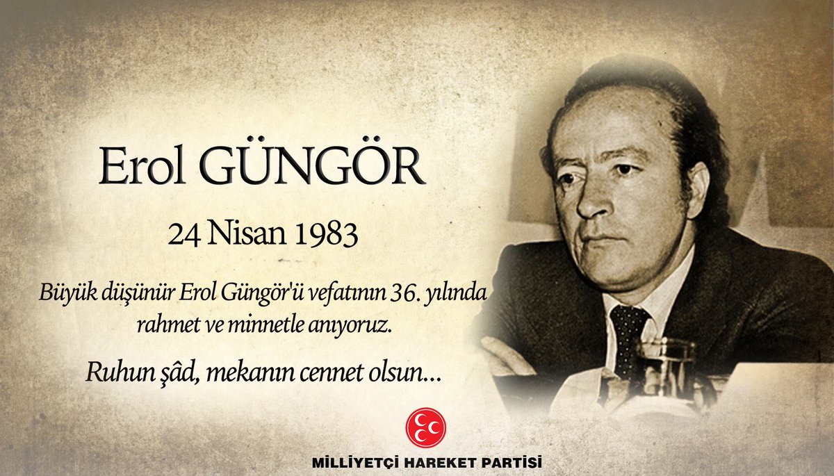 #24Nisan1983 
Vefatının Senei Devriyesinde #ErolGüngör'ü Rahmet Ve Hayır Dualarımız İle Anıyoruz. Ruhu Şad, Mekanı Cennet Olsun İnşAllah Âmin!