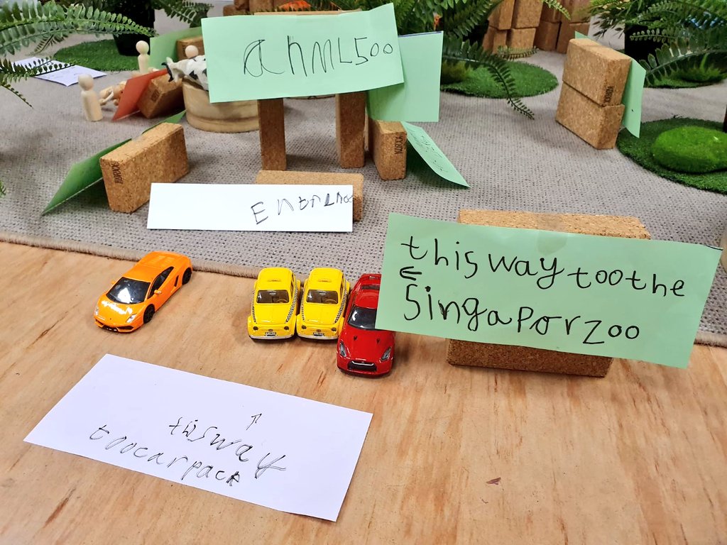 Reception_TTS's tweet photo. Inspired by their recent trip to Singapore Zoo, some of the children in Lion class made their own mini version complete with signs! Can you spot any of the animals that live there? 🐘 🦎 @infants_TTS https://t.co/TFwAtl32qa